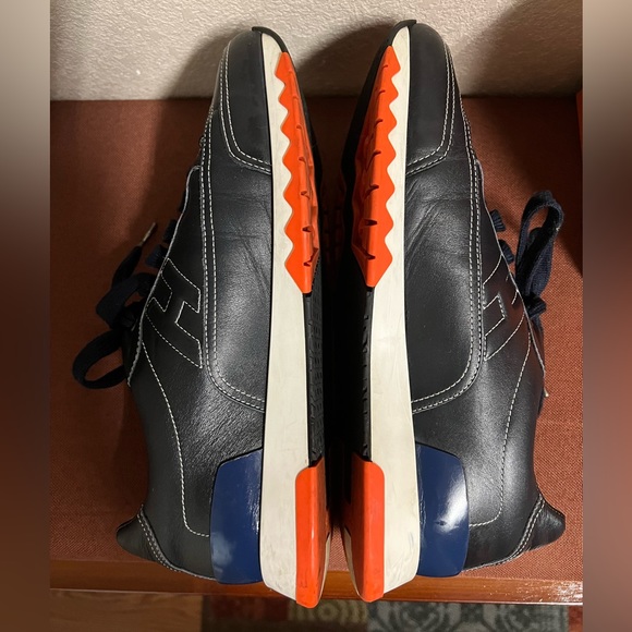 HERMES PARIS Trail Icon Style Sneaker in Calfskin Blue Marine Size 39.5 - Picture 2 of 8